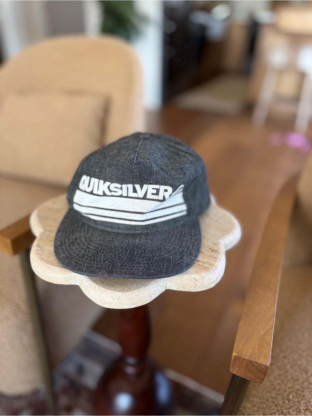 Quiksilver Dark Charcoal Cap with White Logo
